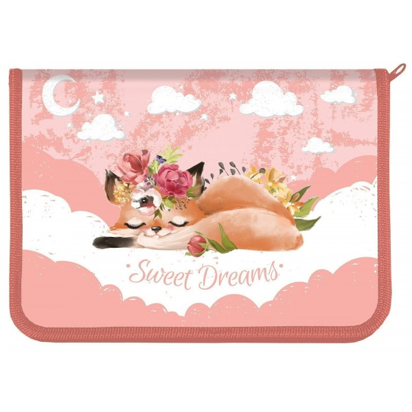 Папка для труда А4 35х26,5см на молнии Cute Fox пластиковая для девочки расширение 6см 228061 SchoolФормат