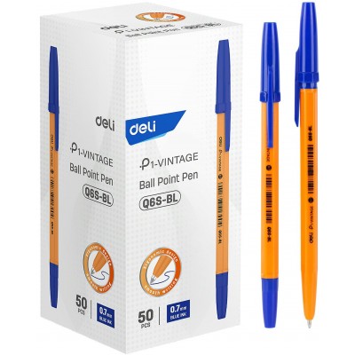 Ручка шариковая P1-Vintage синяя 0,7мм оранжевый корпус EQ6S-BL 1872837 Deli