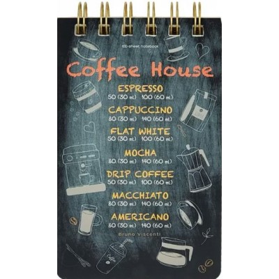 Блокнот 100 листов А6- лин. гр. Cute Journal Coffee house мат. лам. софт-тач фольг. беж. бум. 80г/м2 3-100-005/04 Bruno Visconti