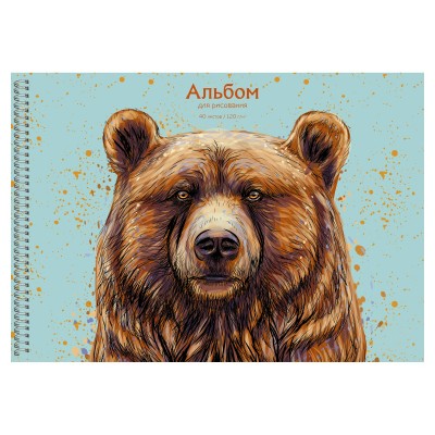 Альбом 40 листов для рисования А4 гребень Медведь мат. лам. выб. лак 120г/м2 АСЛ402423 Эксмо