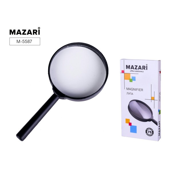 Лупа 2-кратная d=75мм пластиковая М-5587 Mazari