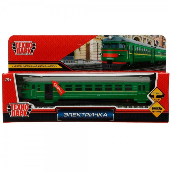 Технопарк Игрушка   Модель. Электричка/19 см, метал., откр. двери, инерц COMTRAIN-19-GN Китай