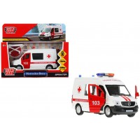 Технопарк Игрушка   Машина. Mercedes - Benz Sprinter. Скорая помощь/14 см, металл, инерц, откр. двери SPRINTERVAN-14AMB-WH Китай