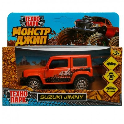 Технопарк Игрушка   Машина. Suzuki Jimny/11,5 см, металл, откр. двери, багажник, инерц, оранжевый JIMNY-12MUD-OG Китай