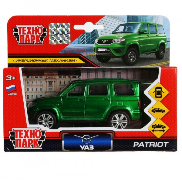 Технопарк Игрушка   Машина. UAZ Patriot/12 см, металл, откр. двери, багажник, инерц, зеленый SB-17-81-UP4-WB Китай