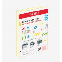 Бумага для ксерокса цветная А4 20 листов 80г/м2 пастель желтая 2072234 deVente