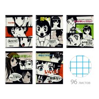 Тетрадь 96 листов А5+ 168х200 клетка гребень MANGA ANIME 60г/м2 7-96-661 Альт 1/20