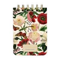Блокнот 100 листов А7 линия, гребень, твердая обложка Cute journal Пионы BV бежевая бумага, матовая ламинация, фольга золото, 80гр/м2 3-100-009/05 Bruno Visconti 20/120