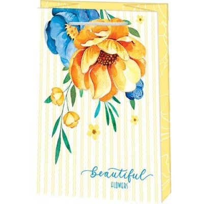 Мир открыток/Пакет бумажный ламинированный. Beautiful Flowers/180 х 227 х 100/10-30-419А/
