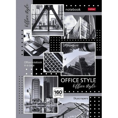 Блокнот 160 листов А4 клетка, твердая обложка Бизнес Office Style 5-цветный блок, 65г/м2 160ББ4В1_30386 Хатбер  083512