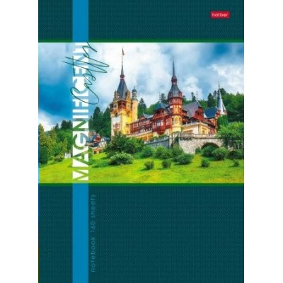 Блокнот 160 листов А4 кл.тв. обл. Бизнес Старинный замок 5-цв.блок  65г/м2 14218 160ББ4В1_14218 Хатбер  083513