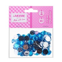 Стразы пришивные 12мм 30гр Круглые голубые акриловые 8004321 deVente 24/144