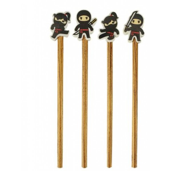 Карандаш чернографитный HB Ninja 2мм незаточенный, с ластиком, голографический корпус 5032305 deVente 24/96