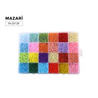 Бисер Набор 24 цветов пластиковая упаковка М-20129 Mazari
