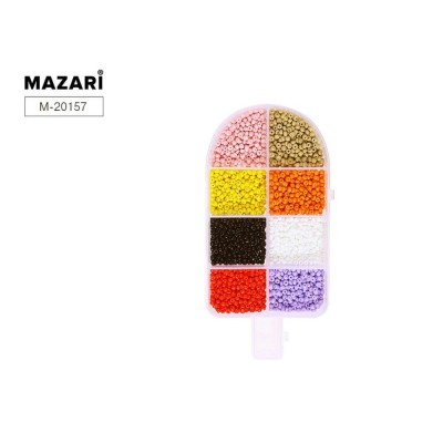 Бисер 3,0мм Набор 8 цветов пластиковая упаковка М-20157 Mazari