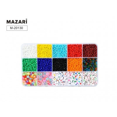 Бусины и бисер Набор №3 пластиковая упаковка М-20130 Mazari