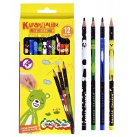 Карандаши цветные 12шт Веселые зверята пластиковые, с индивидуальным принтом КККМ12-ПЕР Каляка-Маляка 12/240 238205 Карандаши цветные 12шт Веселые зверята пластиковые, с индивидуальным принтом КККМ12-ПЕР Каляка-Маляка 12/240 238205