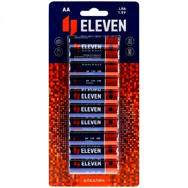 Элемент питания R06 Eleven AA LR6 алкалиновый ВС10  ЦЕНА ЗА 1ШТ 324424 Eleven  324424