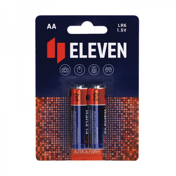 Элемент питания R06 Eleven AA LR6 алкалиновый ВС2 ЦЕНА ЗА 1ШТ 301747 Eleven 2/24 301747