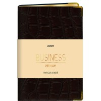 Книжка записная 80 листов А5 клетка, твердая обложка, поролон, кожзам Business Premium OPP Impact черная бумага тонированная, 70г/м2, 2 ляссе КЗБПК5803844 Эксмо