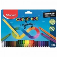 Карандаши цветные 24шт Colorpeps Infinity 3-гранные ударопрочный грифель картонная упаковка 861601 Maped 12/72