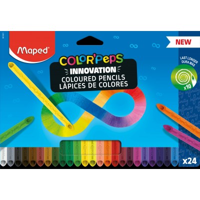 Карандаши цветные 24шт Colorpeps Infinity 3-гранные ударопрочный грифель картонная упаковка 861601 Maped 12/72