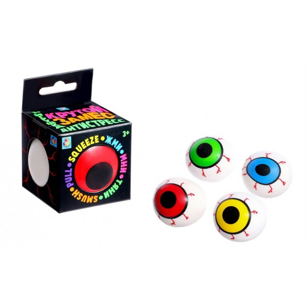 1 Toy Игрушка  КрутойЗамес Жмяка. Зомби глаз/6 см, антистресс Т22997 Китай ассортимент