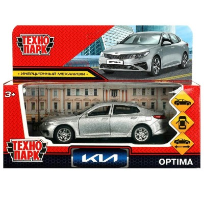 Технопарк Игрушка   Машина. KIA Optima/12 см, металл, откр. багажник, серебристый, инерц OPTIMA-12-SR Китай