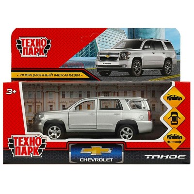 Технопарк Игрушка   Машина. Chevrolet Tahoe/12 см, металл, откр. двери, багажник, инерц, серебристый TAHOE-12-SR Китай