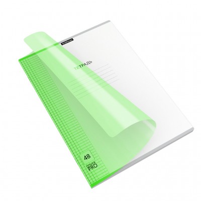 Тетрадь 48 листов А4 клетка пластиковая обложка CoverPro Neon зеленая 60г/м2 56409 ErichKrause 6/42
