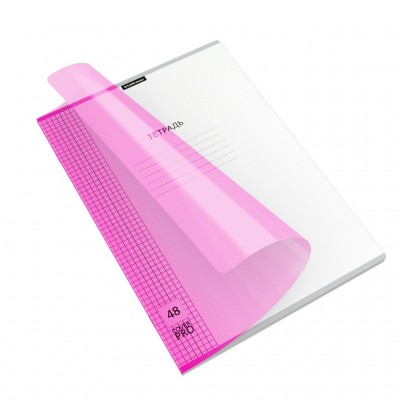 Тетрадь 48 листов А4 клетка, пластиковая обложка CoverPro Neon розовая 56412 ErichKrause 6/42
