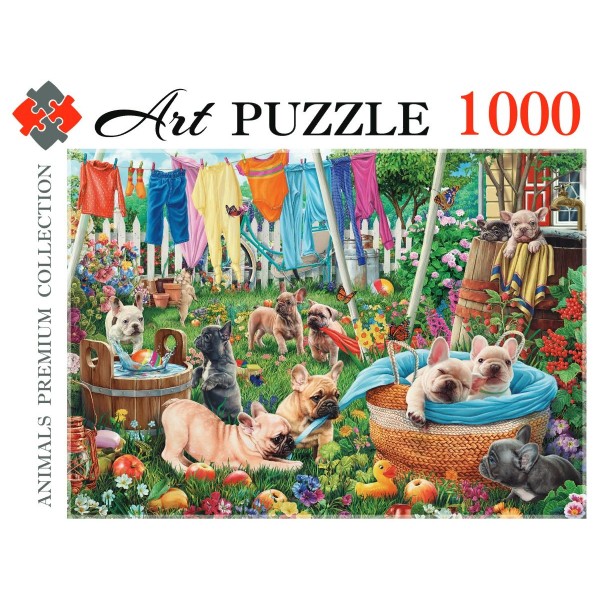 Рыжий кот Пазл 1000 Artpuzzle Французские бульдоги в саду Ф1000-0466 Россия