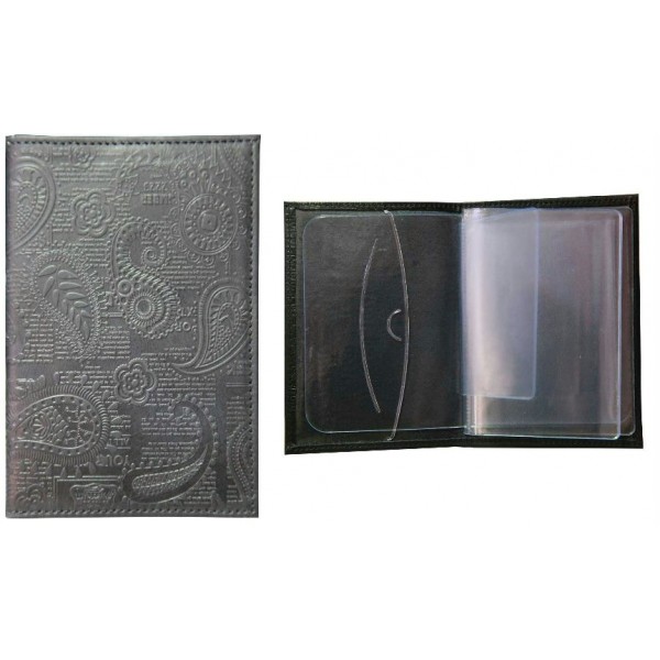 Бумажник водителя кожа Индийский орнамент черный тисн. 5.2-096-211-0 Имидж