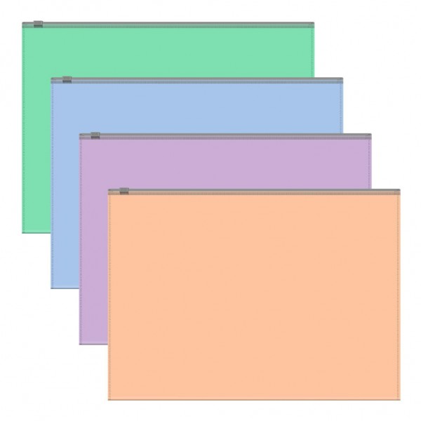Папка на молнии А4 Zip Matt Pastel Bloom ассорти непрозрачная 61169 ErichKrause