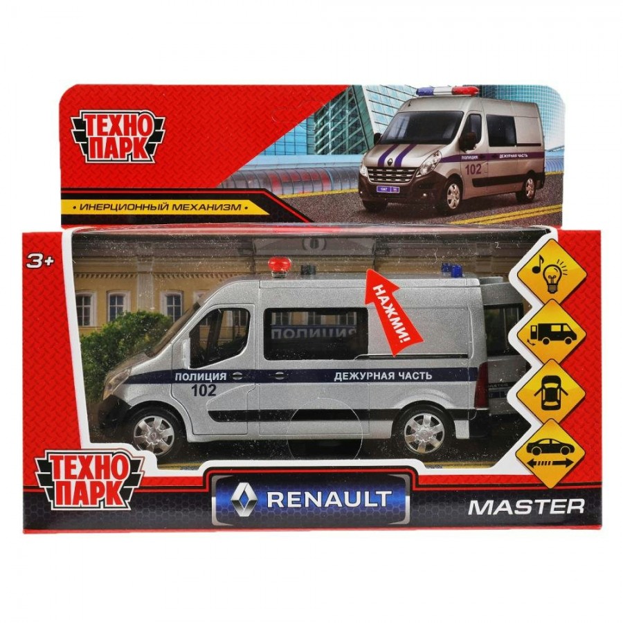 Купить Технопарк Игрушка Машина. Renault Master. Полиция/14 см, металл,  свет, звук, откр. двери, инерц MASTER-14SLPOL-SR Китай с доставкой по  Екатеринбургу и УРФО в интернет-магазине lumna.ru оптом и в розницу. Гибкая  система скидок,