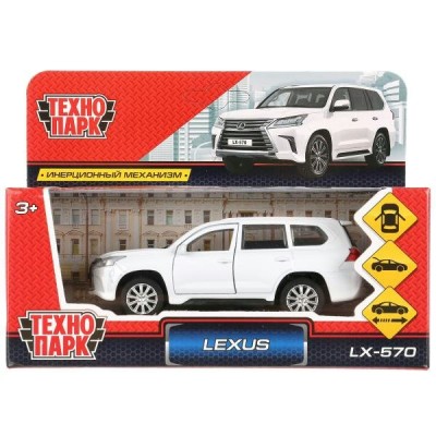 Технопарк Игрушка   Машина. Lexus LX - 570/12 см, металл, откр. двери, багажник, инерц LX570-WH Китай