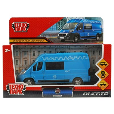 Технопарк Игрушка   Машина. Fiat Ducato/14 см, металл, откр. двери, багажник, инерц DUCATO-14MOS-BU Китай