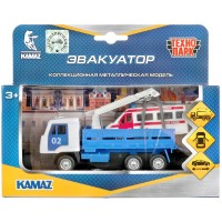 Технопарк Игрушка   Машина KAMAZ эвакуатор со скорой помощью 12 см, 7,5 см, металл, открываются двери, инерционная SB-19-29-D-WB Китай