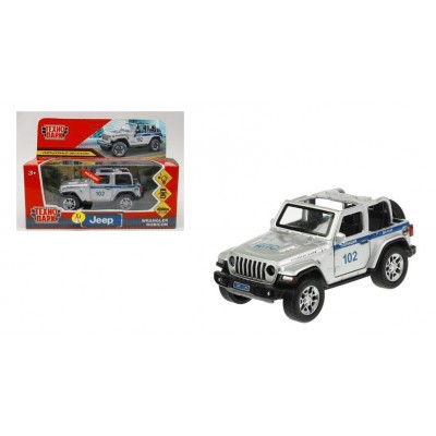 Технопарк Игрушка   Машина. Jeep Wrangler Rubicon. Полиция/12 см, металл, свет, звук, откр. двери, багажник RUBICON3D-12SLPOL-SR Китай