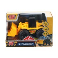 Технопарк Игрушка   Машина Бульдозер 16,5 см.,  пластик, свет, звук, инерционная M524-H11258-TRACTOR- Китай