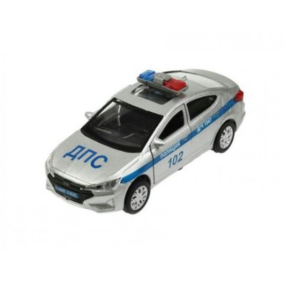 Технопарк Игрушка   Машина. Hyundai Elantra Полиция/12 см, металл, свет, звук,откр.  двери, багажник, инерц ELANTRA-12SLPOL-SR Китай