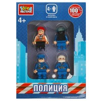 ГородМастеров Игрушка 4  Конструктор. Полиция. Фигурки 18078-KK Китай 4 шт
