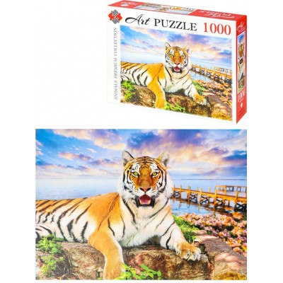 Рыжий кот Пазл 1000 Artpuzzle Хищный тигр ШТК1000-0571 Россия