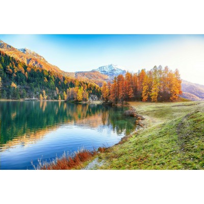 Картина по номерам холст на подрамнике 30х40 Палитра Осенняя природа горной местности 18 цветов ХК-6296 Рыжий кот