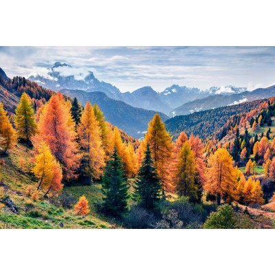 Картина по номерам холст на подрамнике 30х40 Осенние горы с дымкой 20цв ХК-6283 Рыжий кот