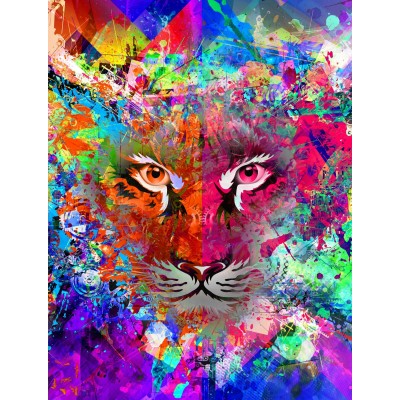 Картина по номерам холст на подрамнике 40х50 Авангардный тигр 20цв. Х-6630 Рыжий кот