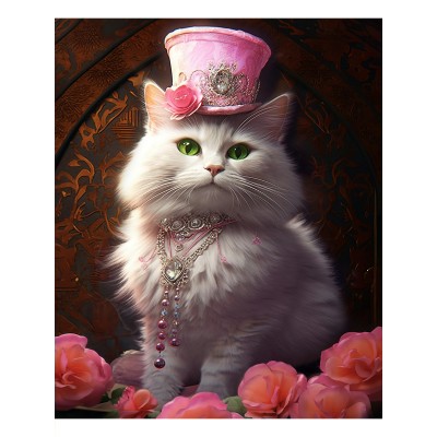 Мозаика алмазная холст на подрамнике 30х40 Аристократическая кошка полная выкладка 30 цветов НД-0362 Рыжий кот