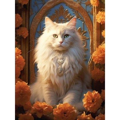 Мозаика алмазная холст на подрамнике 30х40 Королевская кошка частичная выкладка 30 цветов НД-0489 Рыжий кот