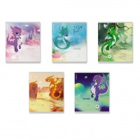 Тетрадь 12 листов А5+ 170х203 клетка Дракончики выборочный УФ-лак с глиттером 60г/м2 60540 ErichKrause 10/280