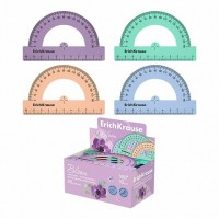 Транспортир пластиковый 10см 180гр Pastel Bloom ассорти 61846 ErichKrause